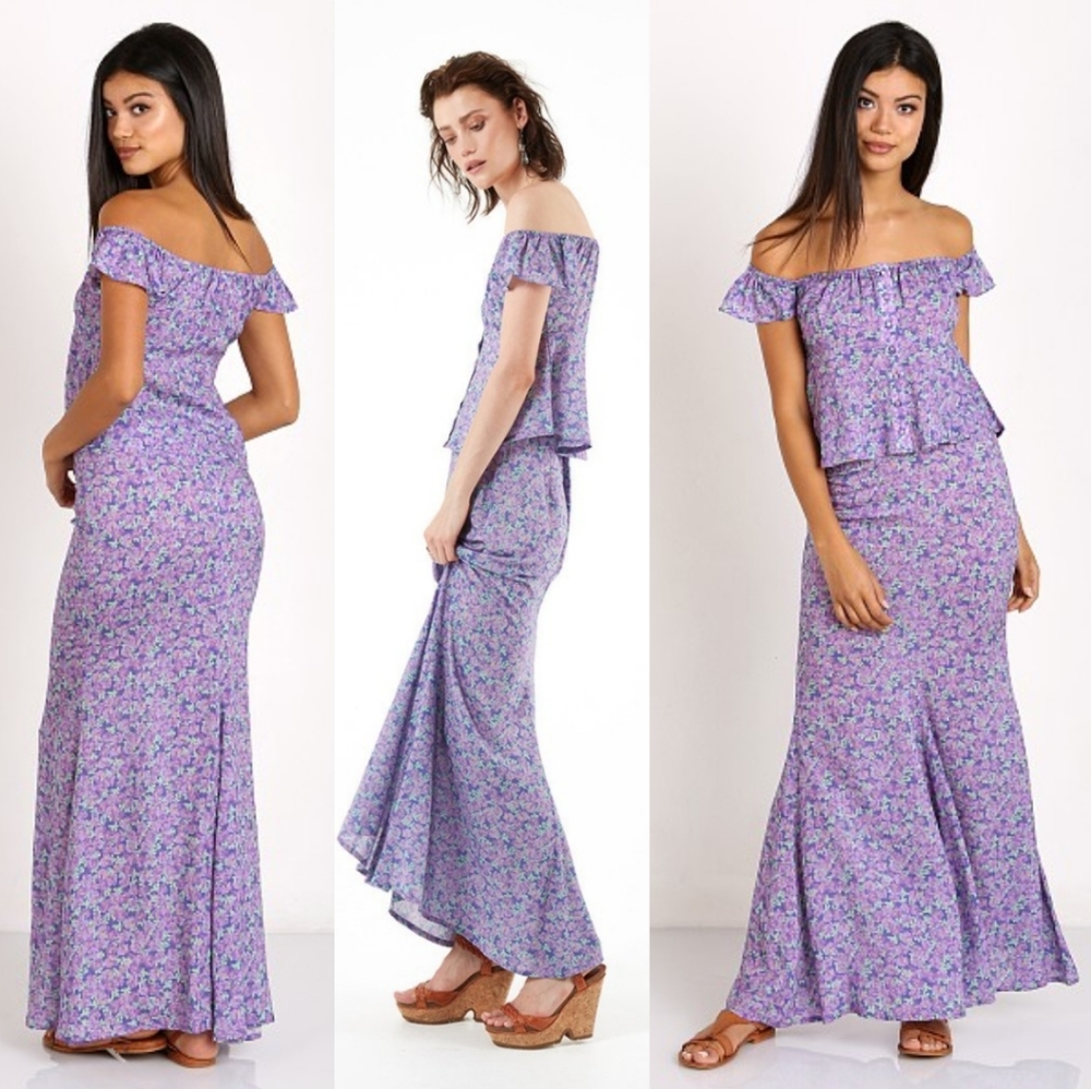 Spell designs wildflower slinky skirt violet M HTF - Picture 6 of 12